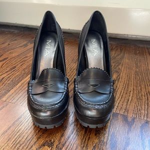 Black Loafer High Heel